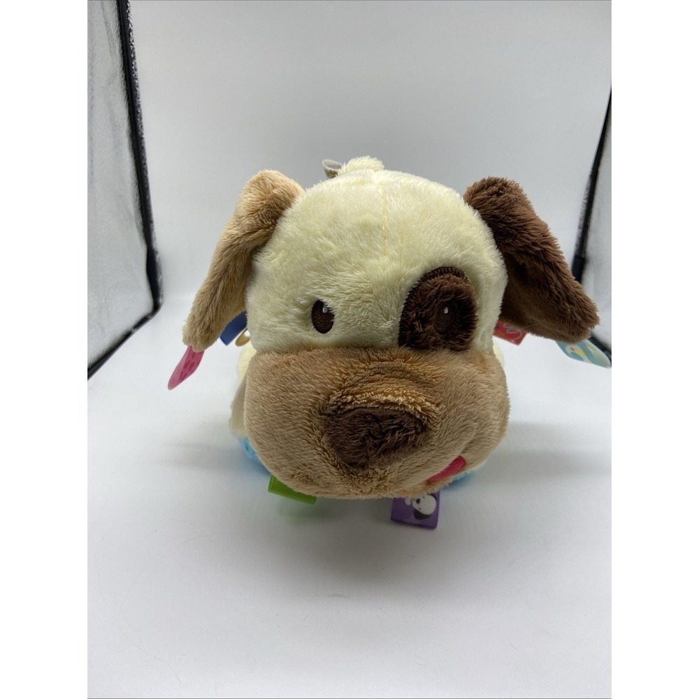 Taggies Dazzle Dog Plush Stuffed Animal Puppy Cream Brown Spotted Kids II AM2212